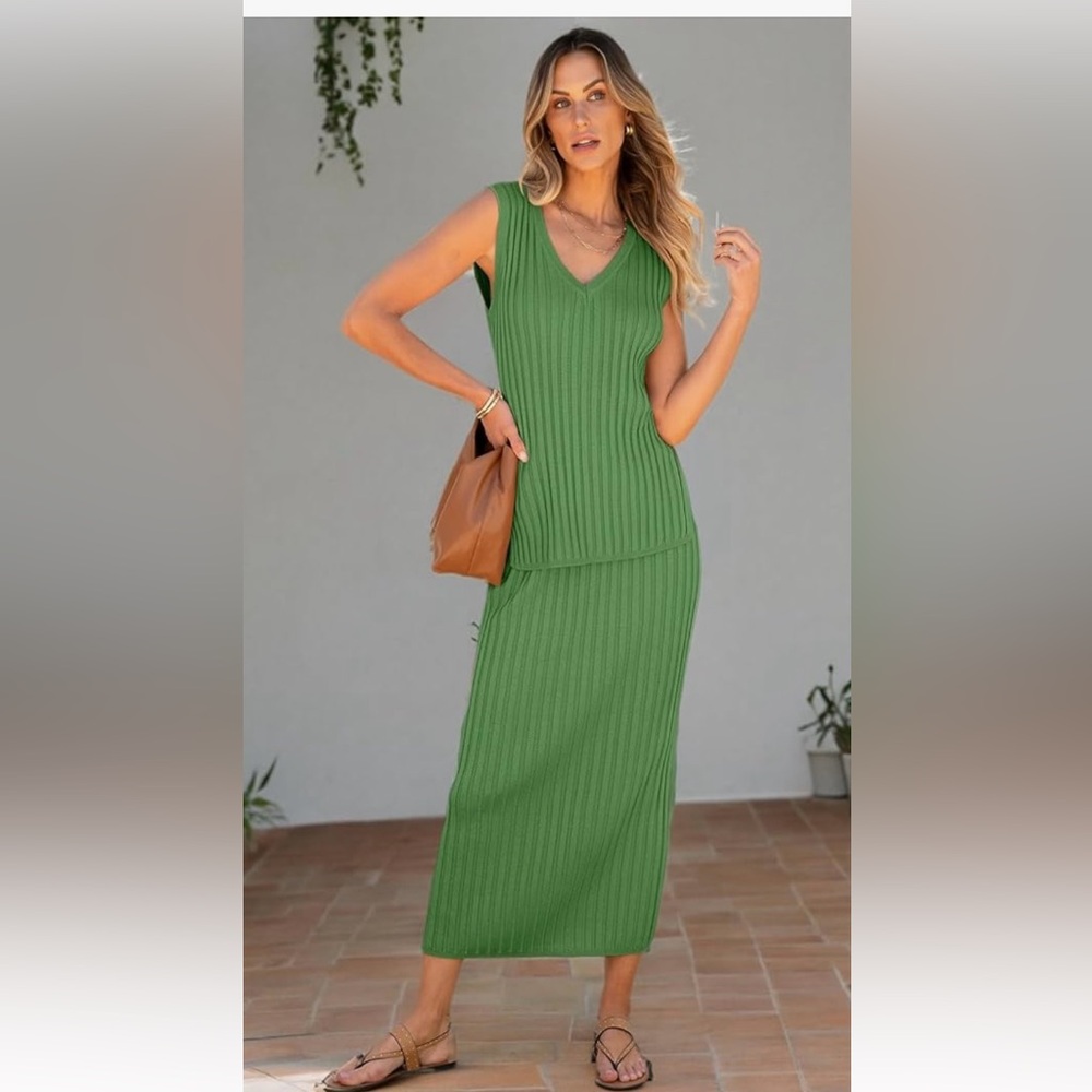 Vibrant Green Ribbed Knit Tank